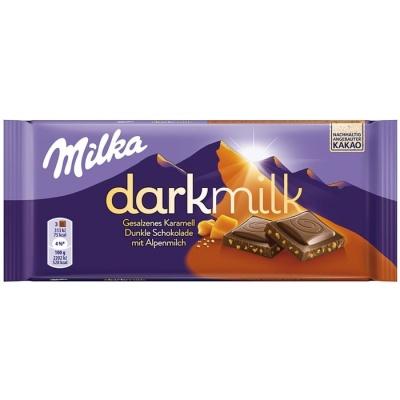 Шоколад Milka Darkmilk солона карамель 85г