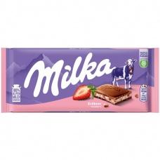 Шоколад Milka с клубникой 100г