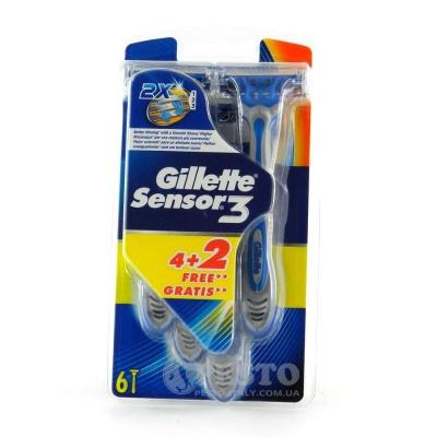 Станки для бриття Gillete Sensor 3 6шт