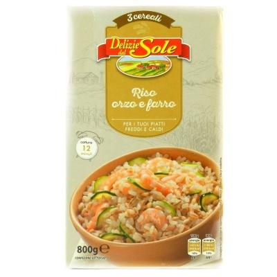 Рис Delizie dal sole tre cereali 0.8 кг (рис,ячмінь,полба)