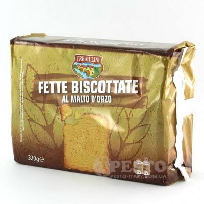 Грінки Tre mulini fette biscottate al malto dorzo 320 г