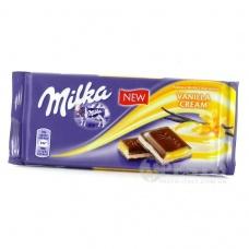 Шоколад Milka молочний з ванільним кремом 100г