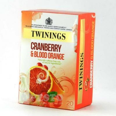В пакетиках Twinings з журавлини та апельсини 20 шт