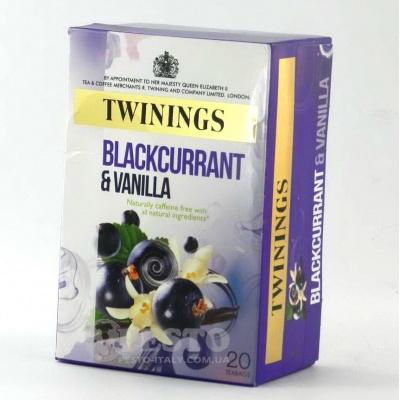 В пакетиках Twinings з чорної смородини та ванілі 20 шт
