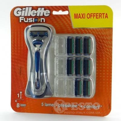 Станок для бритья Gillette Fusion и сменные кассеты 8шт