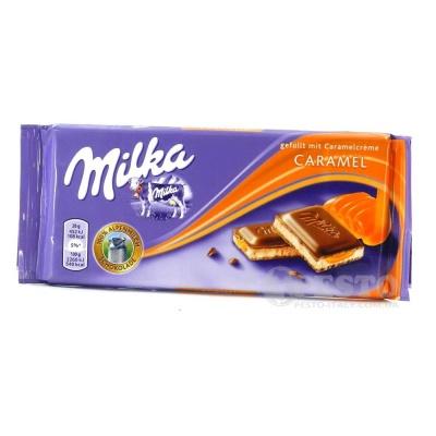 Шоколад Milka молочный с карамельным кремом 100 г