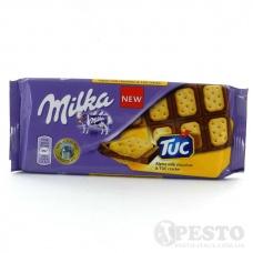 Шоколад Milka молочний з крекером Tuc 87г