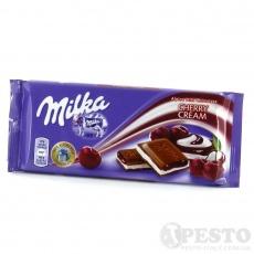 Шоколад Milka молочний з вишневим джемом 100г