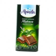 Шоколад Alpinella молочний з мятою 100г