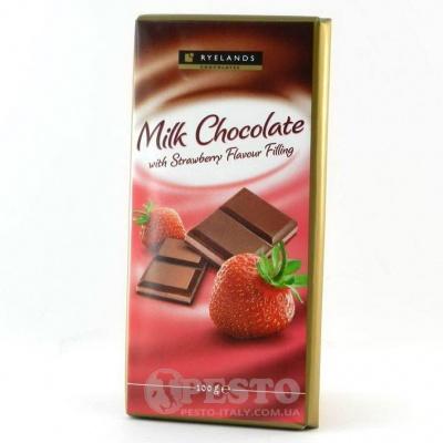 Шоколад Ryelands молочний з полуницею 100 г