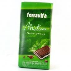 Шоколад молочний Terravita з мятою 100г
