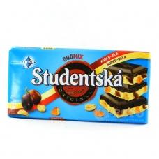 Шоколад чорний Studentska з арахісом, желе та родзинки 180г