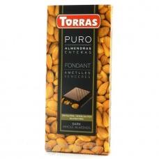 Шоколад Torras puro чорний шоколад з мигдалем 200 гр