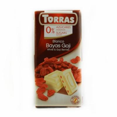 Шоколад Torras без глютену та цукру ягоди годжі 75 г
