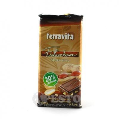 Шоколад Terravita молочний з фісташками 100 г