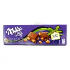 Шоколад Milka з цілими горіхами 250г