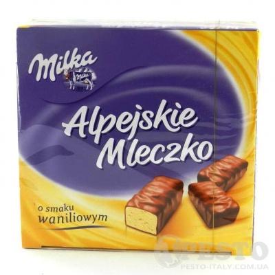 Шоколадні Milka alpejskie mleczko ванільні330 г