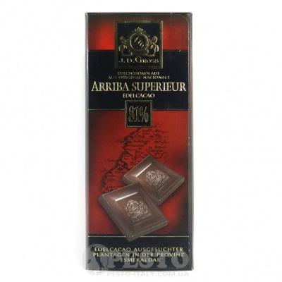 Шоколад JDGross Arriba Superieur 81% cacao черный 125 г
