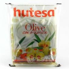 Оливки зелені Hutesa з паприкою 180г