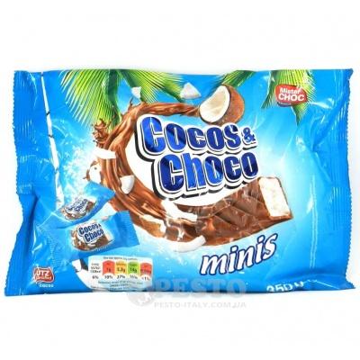 Шоколадні Mister Choc батончик з кокосом 350 г
