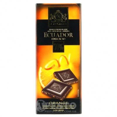 Шоколад JD Gross Ecuador з цедрою апельсина 70% какао 125 г