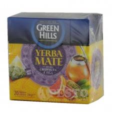 Чай Green Hills Yarba Mate зі смаком грейпфрута та фігу 20 пакетів