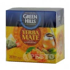 Чай Green Hills Yarba Mate зі смаком мандаринки 20 пакетів