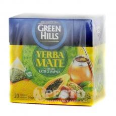 Чай Green Hills Yarba Mate зі смаком лічі та папаї 20 пакетів
