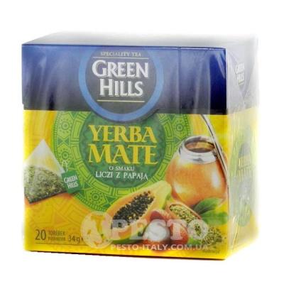 В пірамідках Green Hills Yarba Mate зі смаком лічі та папаї 20 шт