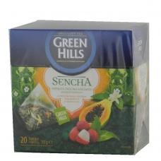 Чай Green Hills Sencha зі смаком лічі папаї та цвітом апельсина 20 пакетів