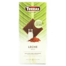 Шоколад Torras Stevia молочний без глютену 100г