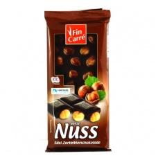 Шоколад Fin Carre чорний з цілим лісовим горіхом 100г