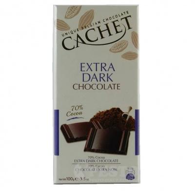 Шоколад Cachet extra dark чорний 70% какао 100 г