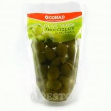 Оливки зелені Conad без кісточки в пакеті 185г