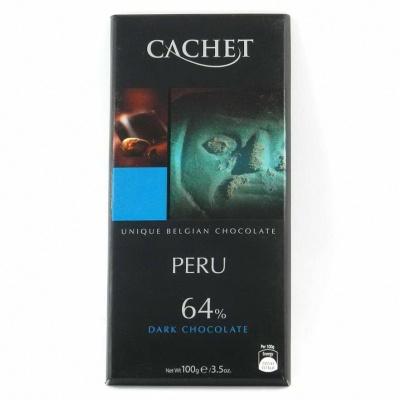 Шоколад Cachet Peru чорний 64% какао 100 г