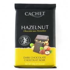 Шоколад чорний Cachet hazelnut з цілим лісовим горіхом 300г