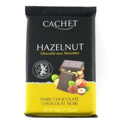 Шоколад Cachet hazelnut чорний з горіхом 300г