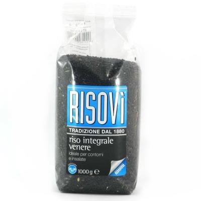 Рис Risovi riso integrale venere 1 кг (черный нешлифованный)