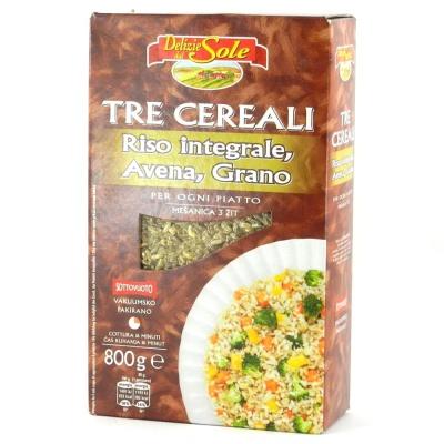 Рис Delizie dal sole tre cereali riso 0.8 кг (integrale avena grano)