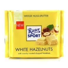 Шоколад Ritter Sport білий з товченим лісовим горіхом 100г