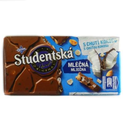 Шоколад Studentska молочний з арахісом та кокосом 180 г
