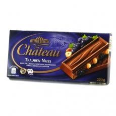 Шоколад Chateau з родзинками та цілим лісовим горіхом 200г
