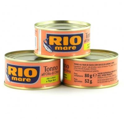Тунец Rio Mare 80 г (в оливковом масле с лимоном и черным перцем)