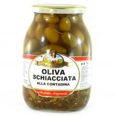 Оливки зеленые Bella Contadina Olive Schiacciata alla contadina 600г