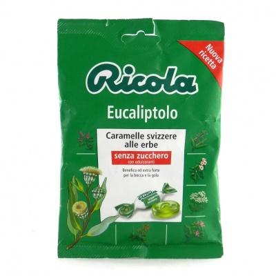 Карамельні цукерки Ricola з евкаліптом та травами без цукру 70г 