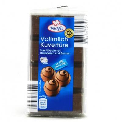 Шоколад Backfee кондитерский молочный 38% какао 200 г