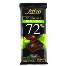 Шоколад чорний Laica з фісташковим кремом 72% какао 100г