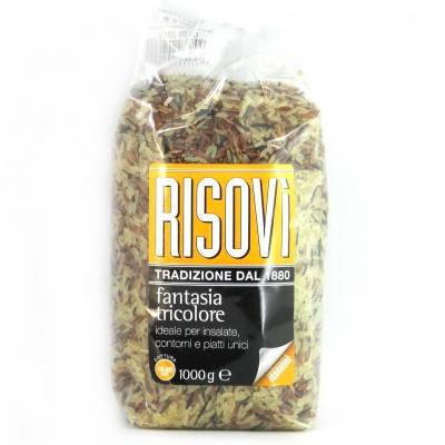 Рис Risovi riso fantasia tricolor 1 кг (смешанный: черный пропаренный)