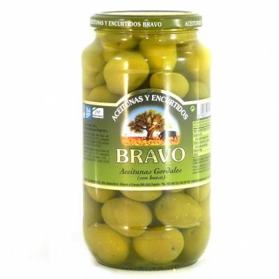 Зеленые оливки Bravo с косточкой 1 кг