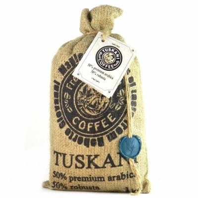 Кофе в зернах Tuskani 50% premium arabica 50% robusta 1 кг